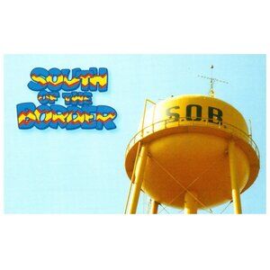 Postcard South of the Border water tower North Carolina South Carolina border